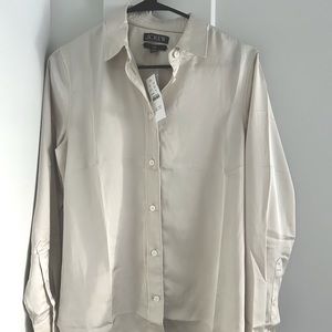 J.Crew Slim-fit drapey shirt size 4 color Natural